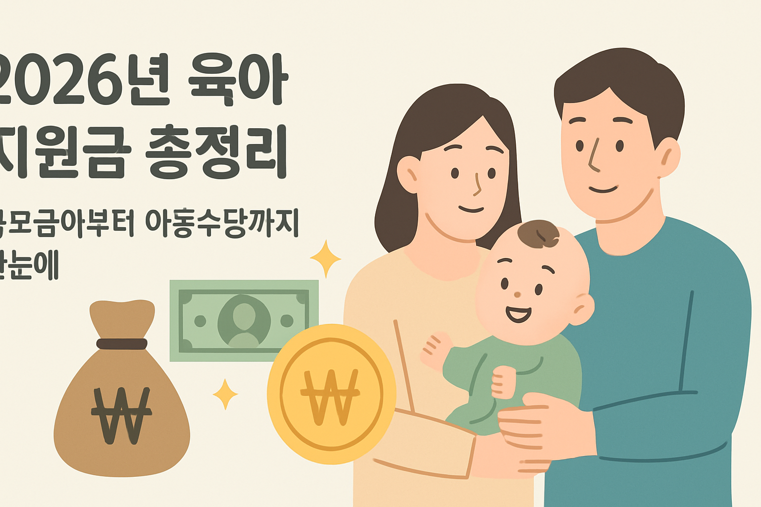 2026년 육아 지원금 총정리: 부모급여부터 아동수당까지 한눈에