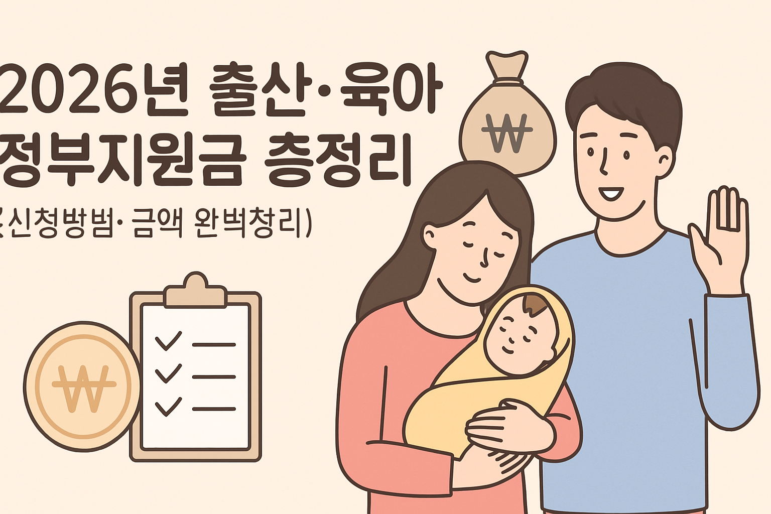 2026년 출산·육아 정부지원금 총정리 (신청방법·금액 완벽정리)