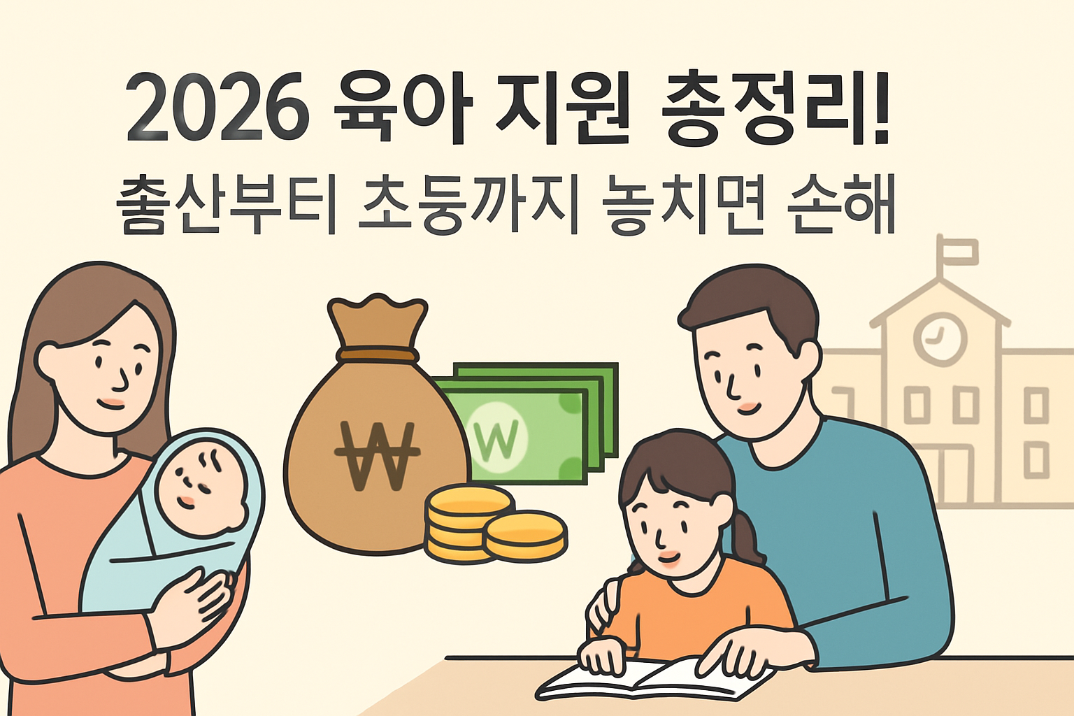 2026 육아 지원금 총정리! 출산부터 초등까지 놓치면 손해