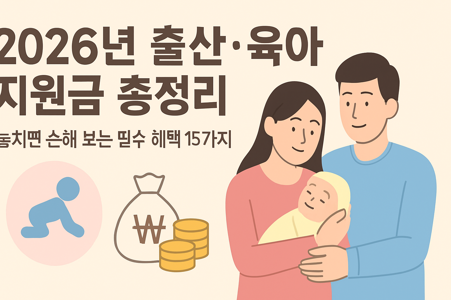 2026년 출산·육아 지원금 총정리｜놓치면 손해 보는 필수 혜택 15가지