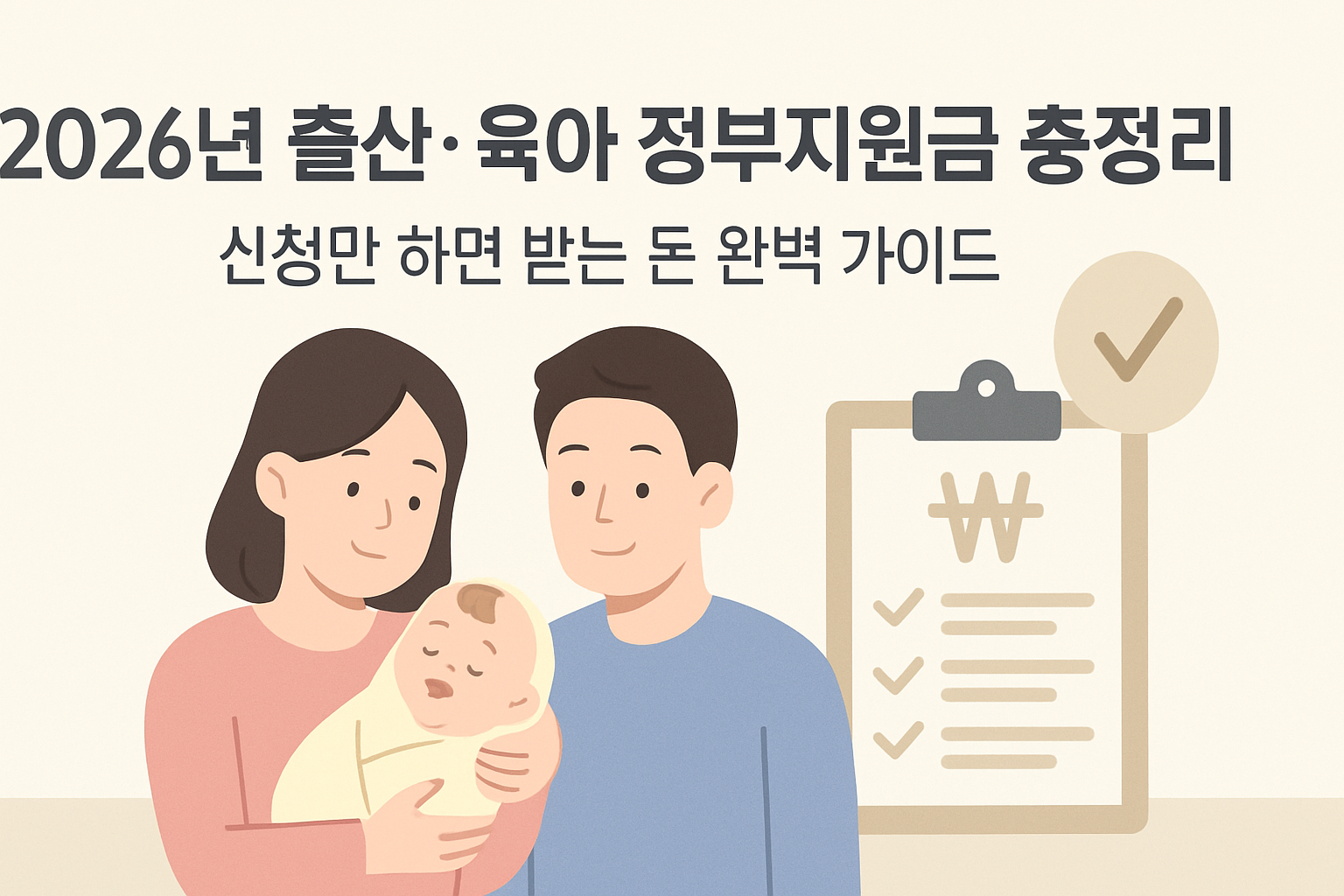 2026년 출산·육아 정부지원금 총정리: 신청만 하면 받는 돈 완벽 가이드