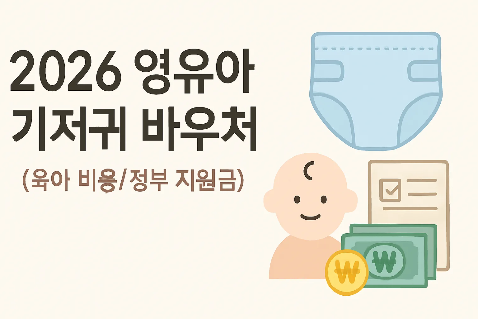 2026 영유아 기저귀 바우처 신청 정리 (월8.6만)