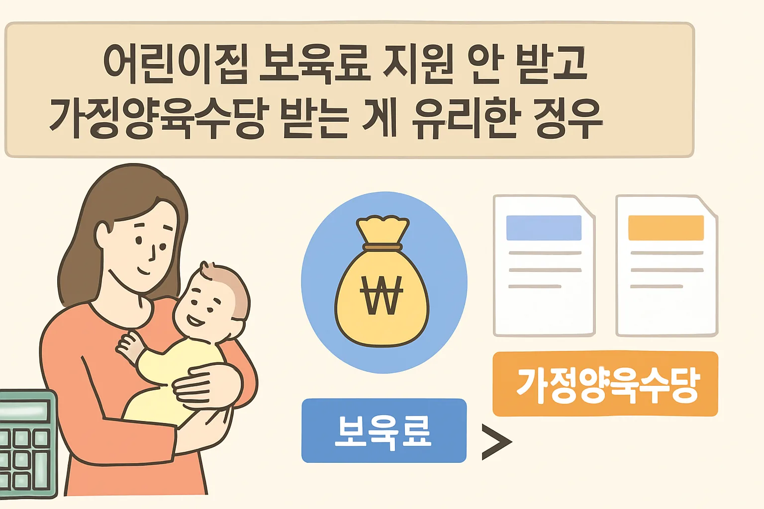 보육료 안 받고 가정양육수당 유리한 경우