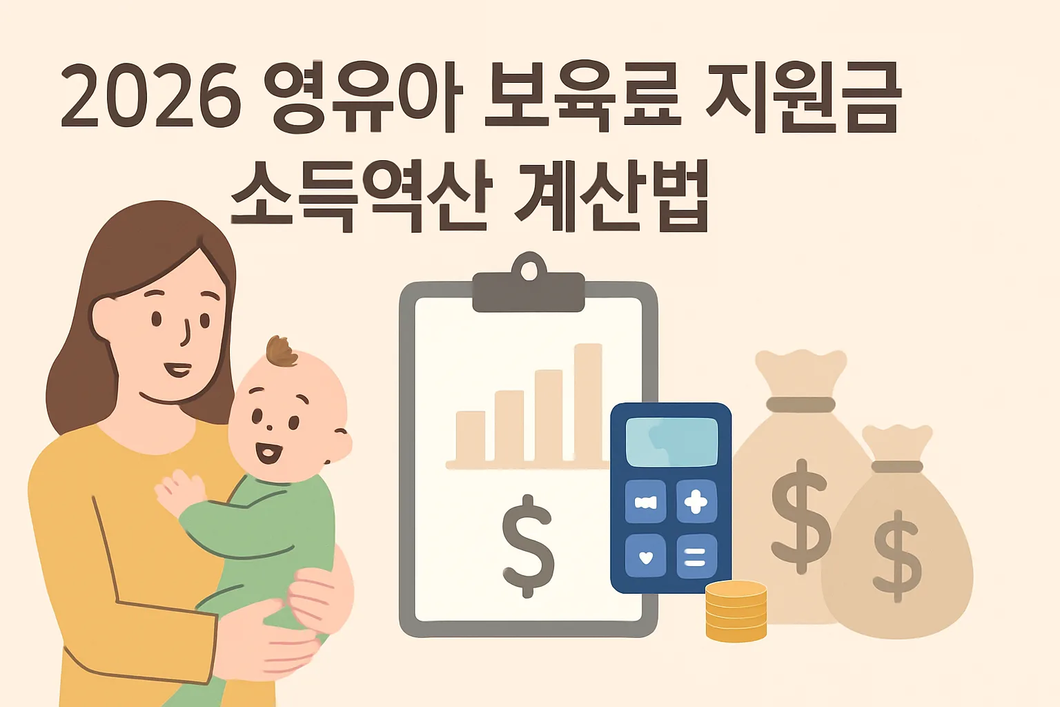 2026 영유아 보육료 지원금 소득역산 계산법 쉽게