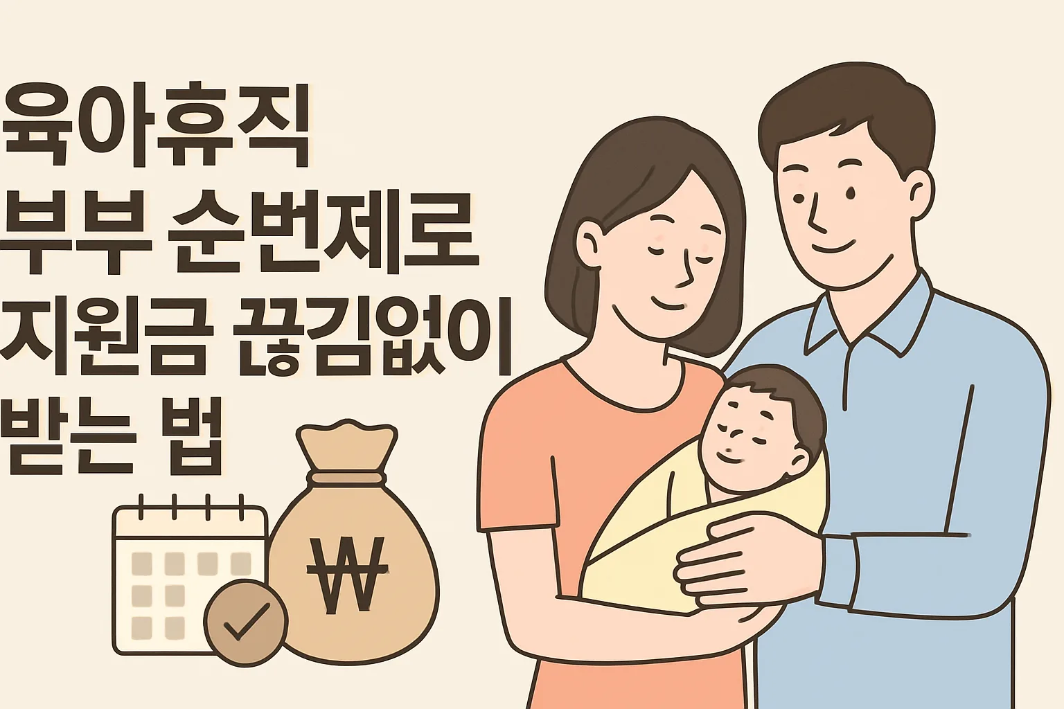 ** 육아휴직 부부 순번제, 지원금 끊김없이 받는 법 **