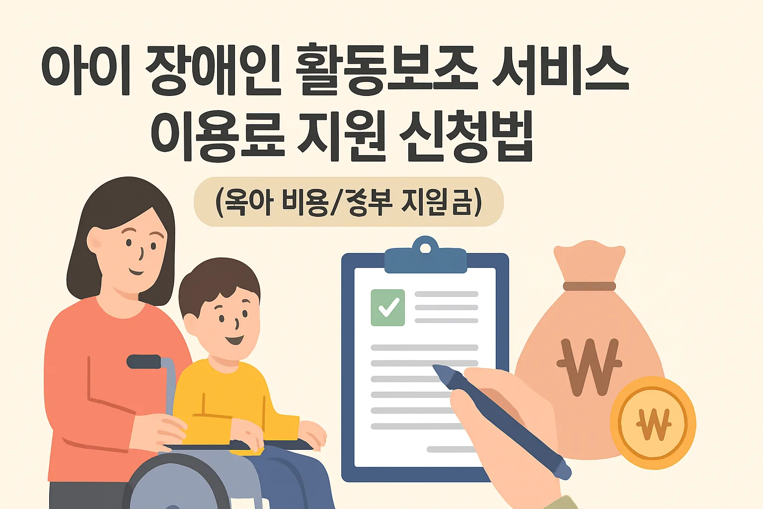 아이 장애인 활동보조 서비스 이용료 지원 신청법