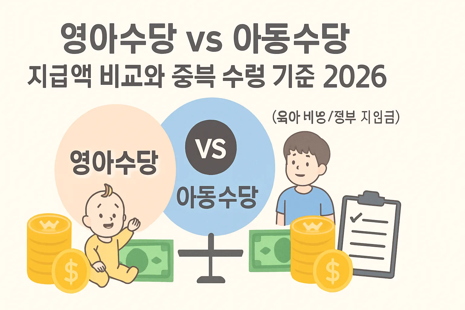 영아수당 vs 아동수당, 중복수령 되나요? 2026
