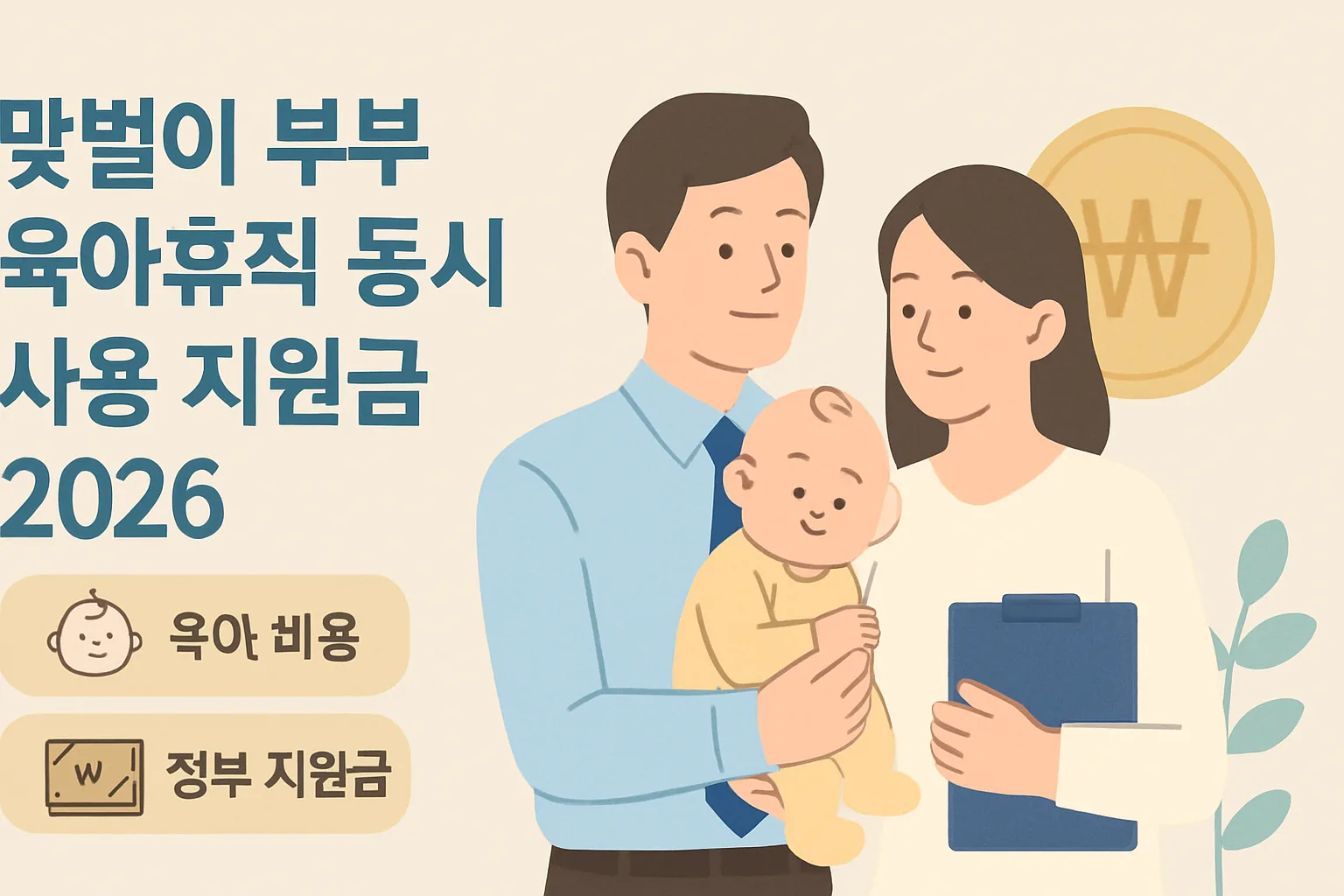 맞벌이 부부 육아휴직 동시 사용 지원금 2026 총정리
