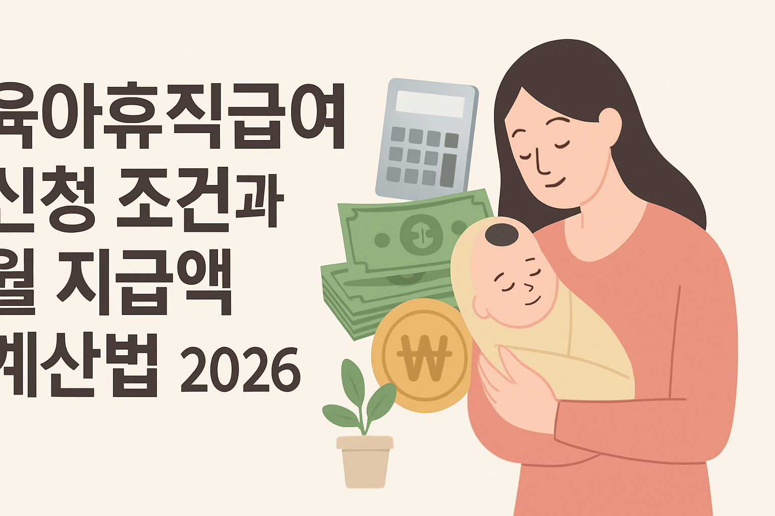 육아휴직급여 신청 조건·월 지급액 계산법 2026